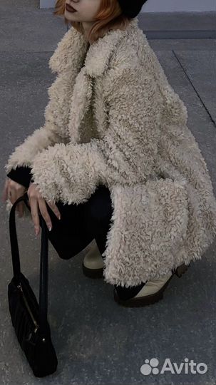 Шуба из искуственной овчины h&m