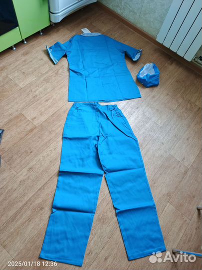 Костюм женский летний «Сервис» бирюзовый