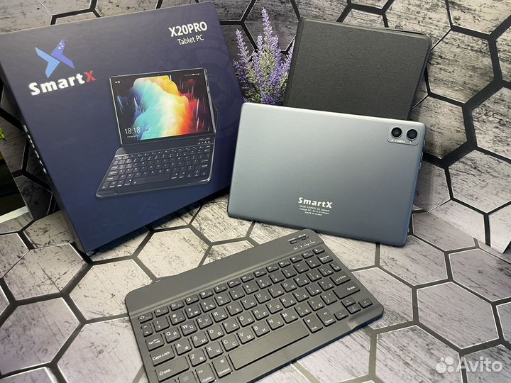 Планшет с клавиатурой и чехлом х20pro