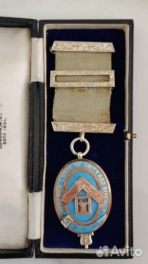 Масонская медаль 1908 год серебро