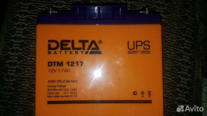Аккумулятор 17 а/ч дельта новый