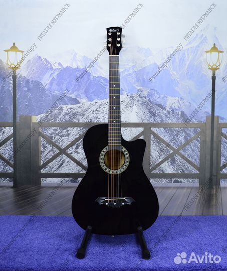 Акустическая гитара (новая) глянцевая, комплект