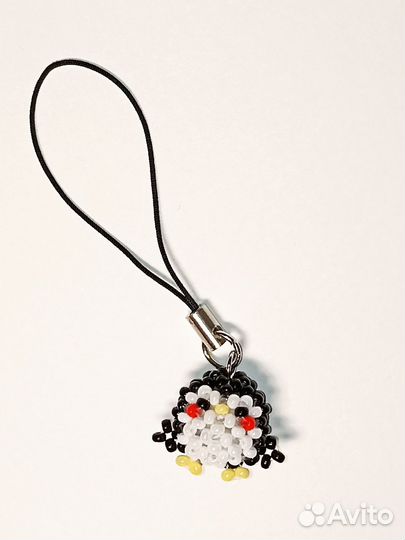 Брелки пингвины из бисера