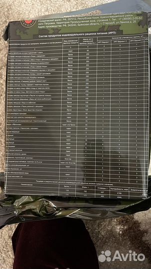 Сухой паек ирп