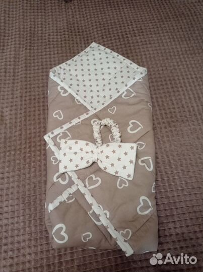 Одеяло-конверт с бантом на выписку