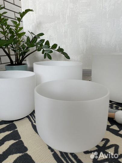 Кварцевые поющие чаши, набор из 4 нот