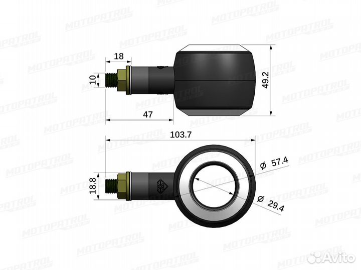 Поворотники LED для мотоцикла желтый+красный свет