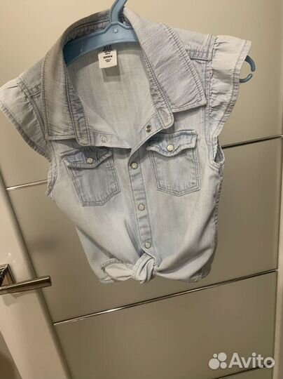 Джинсовая рубашка для девочки 116