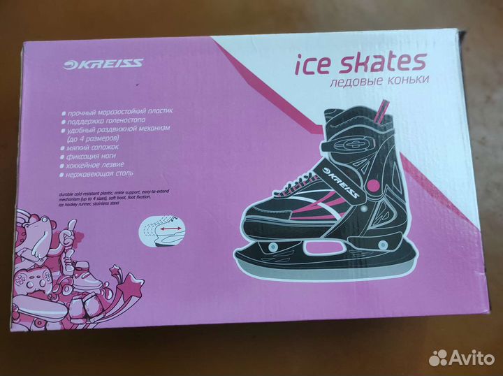 Коньки Ледовые 33-35 размер + Защита