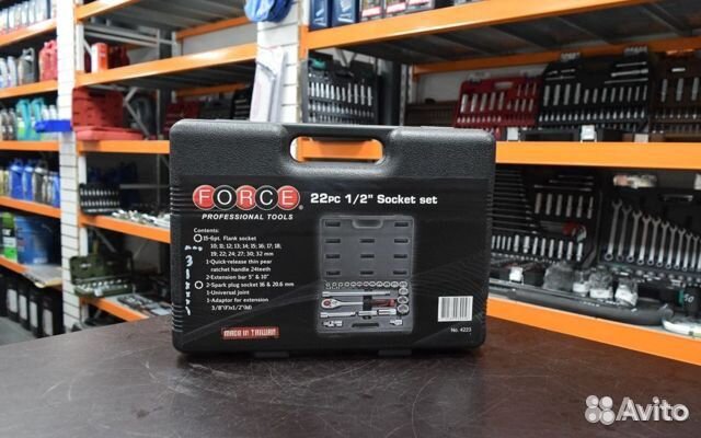 Набор инструмента 1/2DR 22пр force 4223