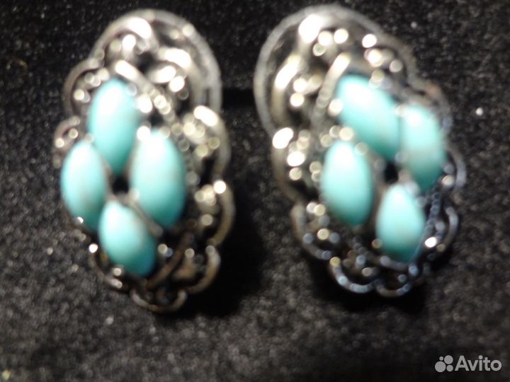 Серьги с аризонской бирюзой