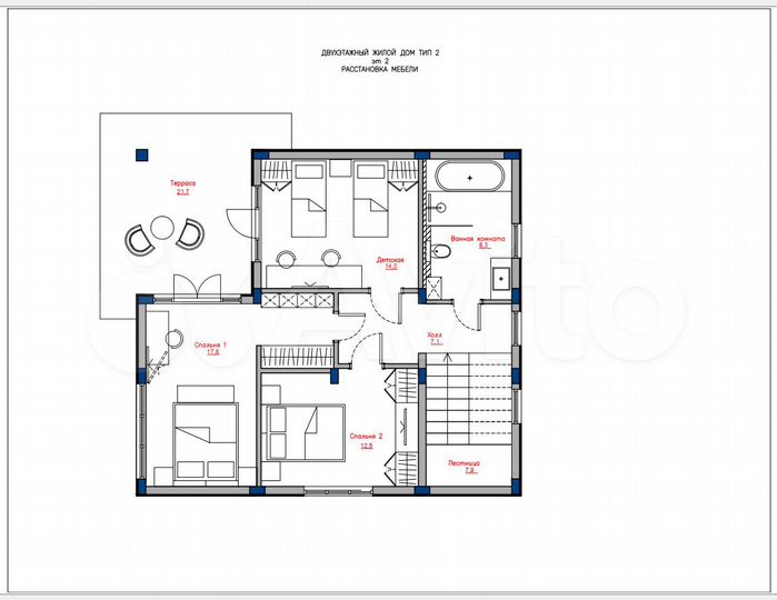 Дом 178,5 м² на участке 4 сот.