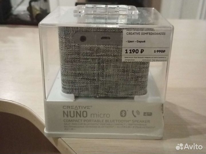 Блютуз колонка creative