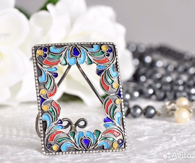 Серебряная Рамка Перегородчатая Эмаль