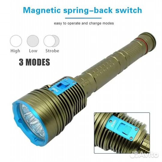 Фонарь яркий для подводной охоты, дайвинга