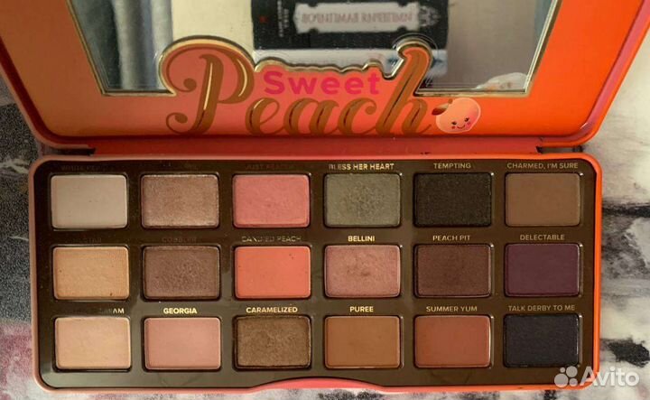 Палетка теней too faced sweet peach