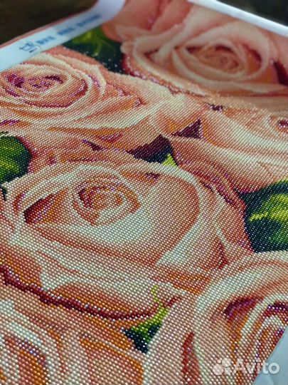 Алмазная вышивка, готовая картина из страз, розы