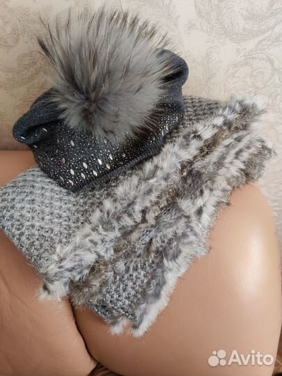 Шапка с шарф женские