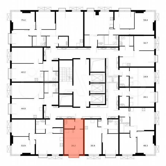 Квартира-студия, 20,2 м², 20/23 эт.