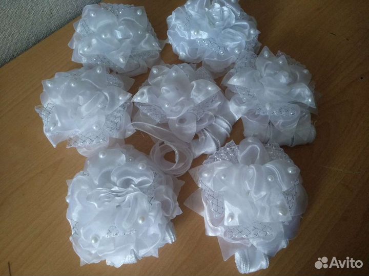 Банты для волос белые
