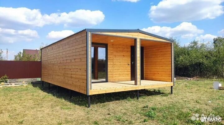 Каркасная баня двухмодульная 6х4,8 BY-5159