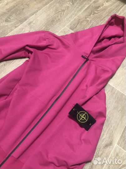 Зип худи stone island розовый