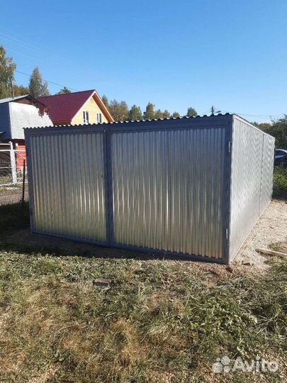 Гараж металлический двускатный