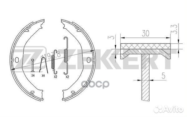 Колодки торм. бараб. задн. с уст. компл. Jeep G