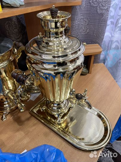 Самовар рюмкой, с подносом