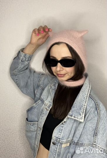 Чепчик вязанный женский