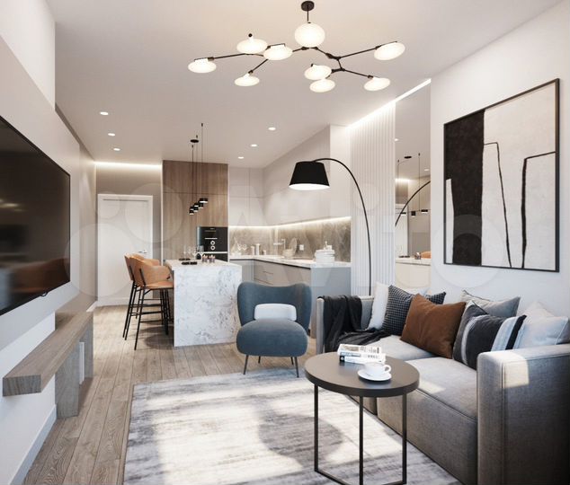 2-к. квартира, 45,4 м², 2/6 эт.