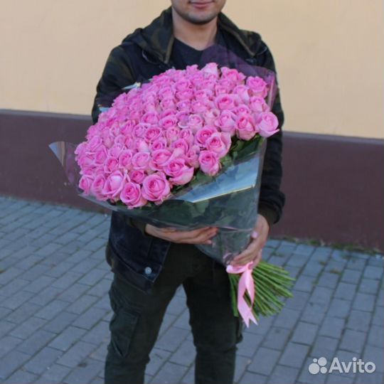 Букет 101 роза Цветы