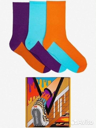 Носки в подарочной коробке 3пары мужские