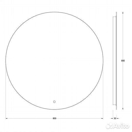 Зеркало настенное с LED-подсветкой, сенсорный вык