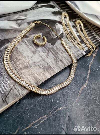 Колье чокер с цирконами