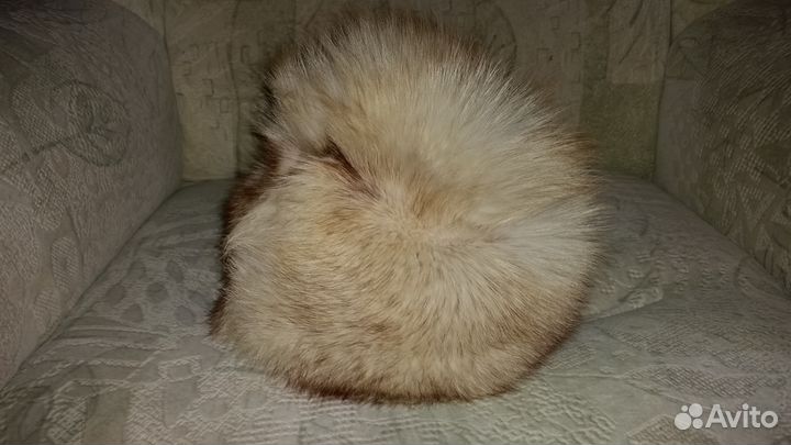 Шапка женская б/у из песца 46 размера