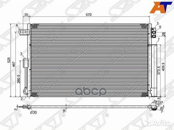 Радиатор кондиционера Dodge Durango 11-20 / Jee