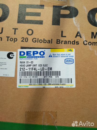 Фара основная левая Toyota Rav 4 depo 00-03