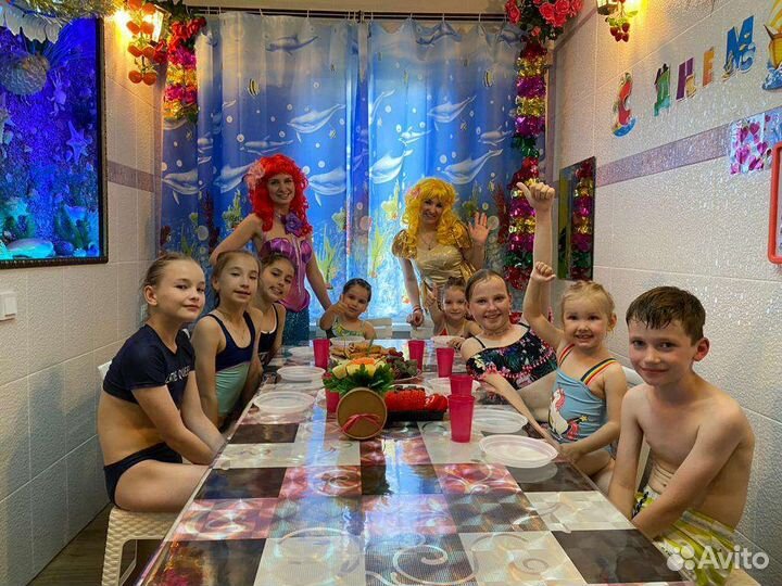 Сауна c бассейном для семьи. Детский праздник