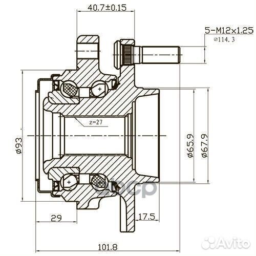 Ступица передняя перед лев Z89124R Zikmar