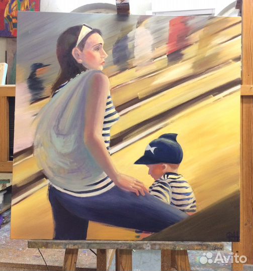 Картина маслом «На одной волне»