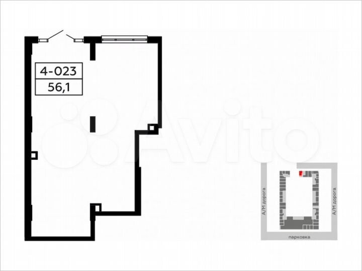 Аренда, торговое помещение, площадь 56.1 кв.м