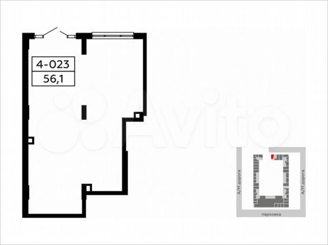 Аренда, торговое помещение, площадь 56.1 кв.м