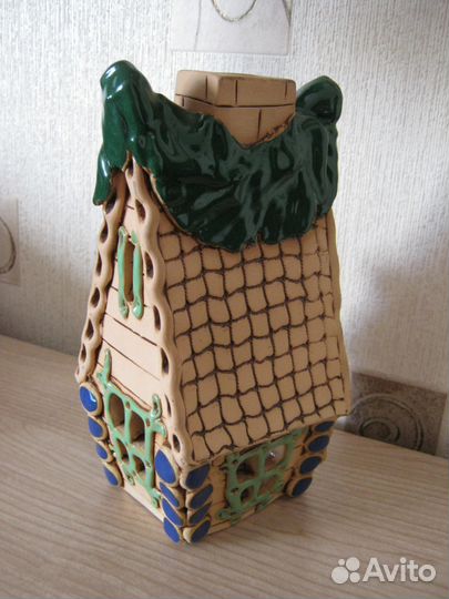Домик керамический подсвечник