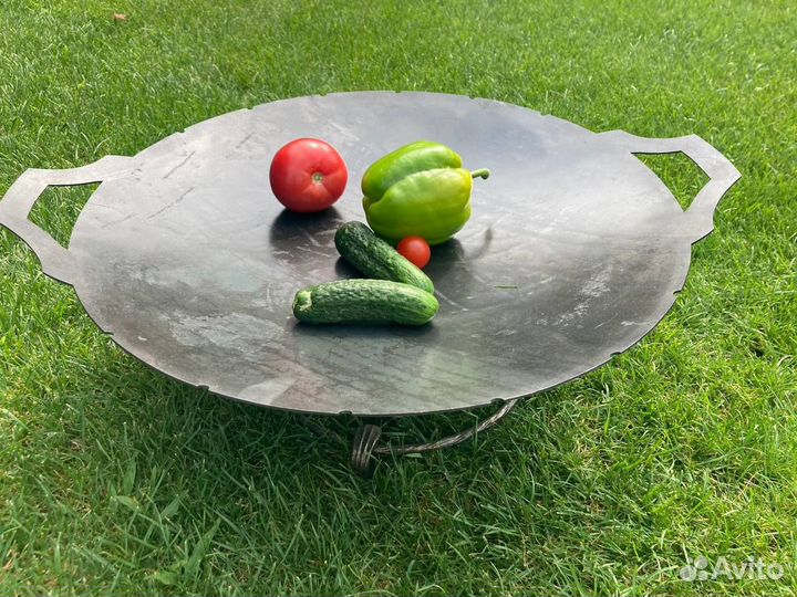 Садж 40 см стальной, плоский