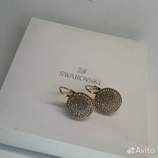 Серьги Swarovski персиковые пудровые