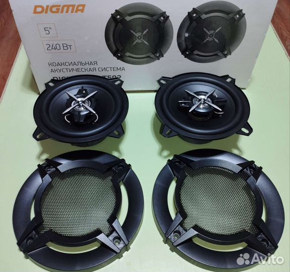 Динамики Digma. 13см. 2 Шт. Новые