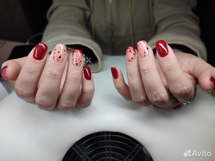Маникюр гель-лак наращивание