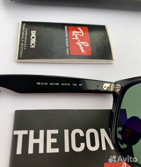 Очки ray ban wayfarer polaroid черные