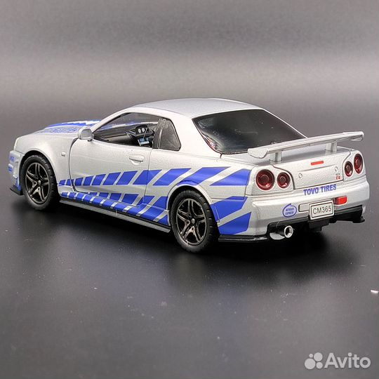 Машина металлическая Nissan skyline gtr r34